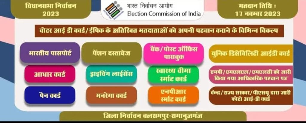 वैकल्पिक फोटोयुक्त दस्तावेज दिखाकर भी मतदाता कर सकेंगे मतदान